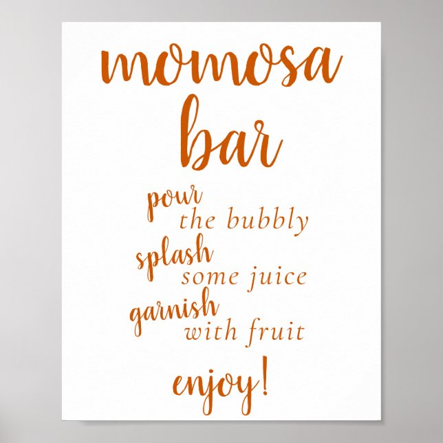 Simple Momosa Pub | Fall Orange av händelselogg Poster (Framsidan)