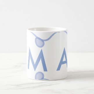 Simple monogram add your name letter blue leaf kaffemugg