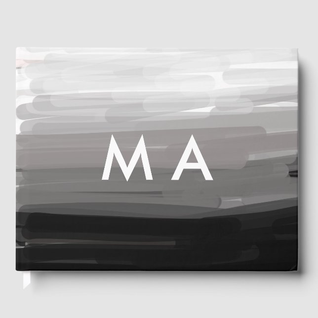 Simple monogram add your name letter man minimal t gästböcker (Framsida)