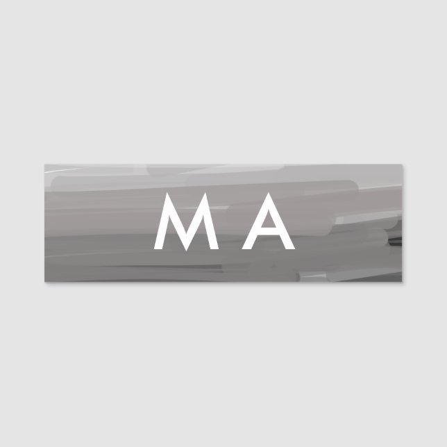 Simple monogram add your name letter man minimal t namnbricka (Framsida)