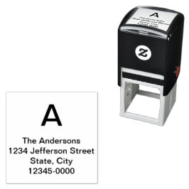 Simple Monogram Family Name Return Address Självfärgande Stämpel