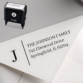Simple Monogram Personalized Self-inking Stamp Självfärgande Stämpel