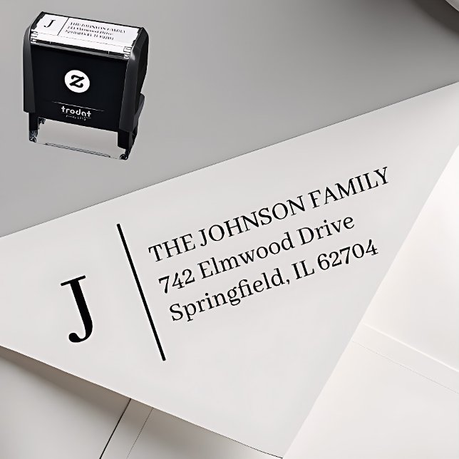 Simple Monogram Personalized Self-inking Stamp Självfärgande Stämpel (Skapare uppladdad)