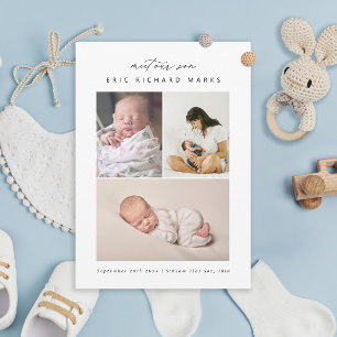 Simple Multi-Photo Birth Son Meddelande