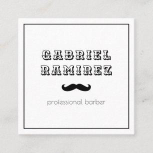 Simple Mustache Barber Modern Fyrkantigt Visitkort