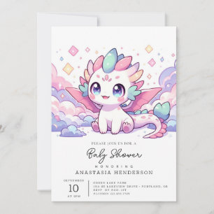 Simple Mythical Dragon Baby Shower Inbjudningar