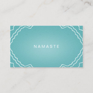 Simple Namaste Yoga Teacher Aqua Teal Visitkort