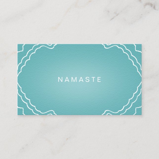 Simple Namaste Yoga Teacher Aqua Teal Visitkort (Framsida)