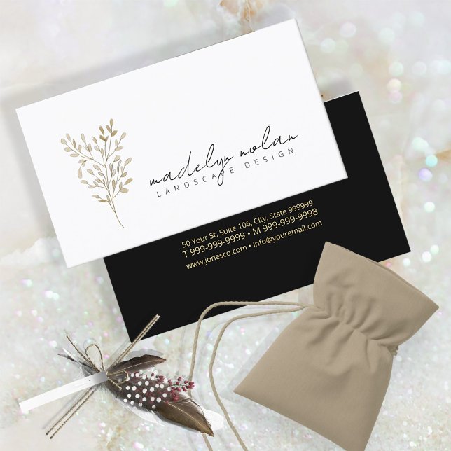 Simple Nature Lövs Calligraphy ID934 Visitkort (Skapare uppladdad)
