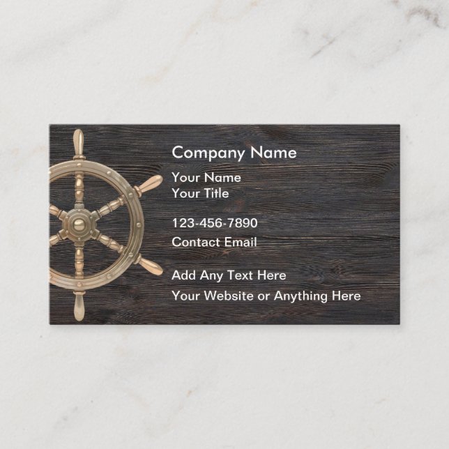 Simple Nautical Business Cards Design Visitkort (Framsida)