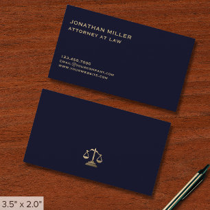 Simple Navy Blue Lawyer Visitkort