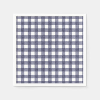Simple navy gingham pappersservett