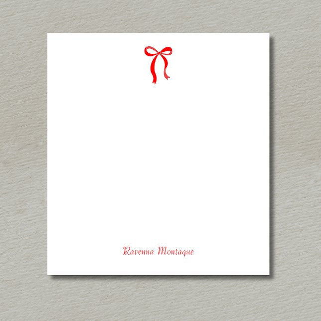 Simple Neon Red Bow Script Custom Name Script Anteckningsblock (Skapare uppladdad)