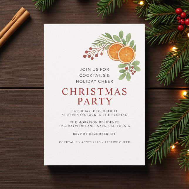 Simple Neutral Christmas Holiday Party Invitation Inbjudningar (Skapare uppladdad)