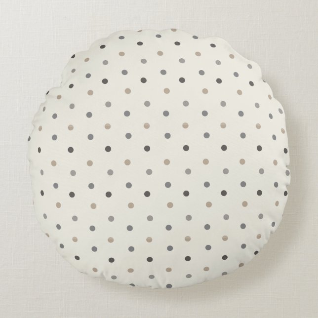 Simple Neutral Dot Baby Nursery Pillow Rund Kudde (Framsidan)