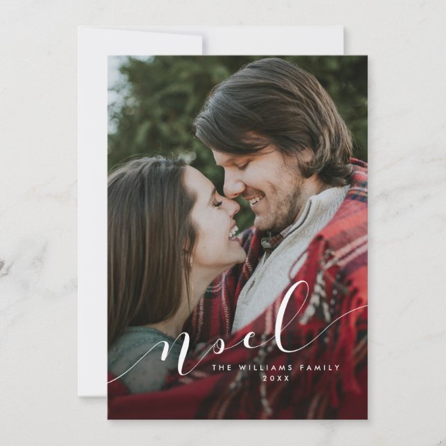Simple Noel-fotoportskort Julkort (Framsida)