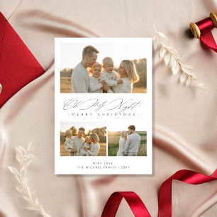 Simple Oh Heliga Natt Christian 3 Photo Family Julkort
