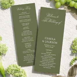 Simple Olive Green Wedding Flat Program