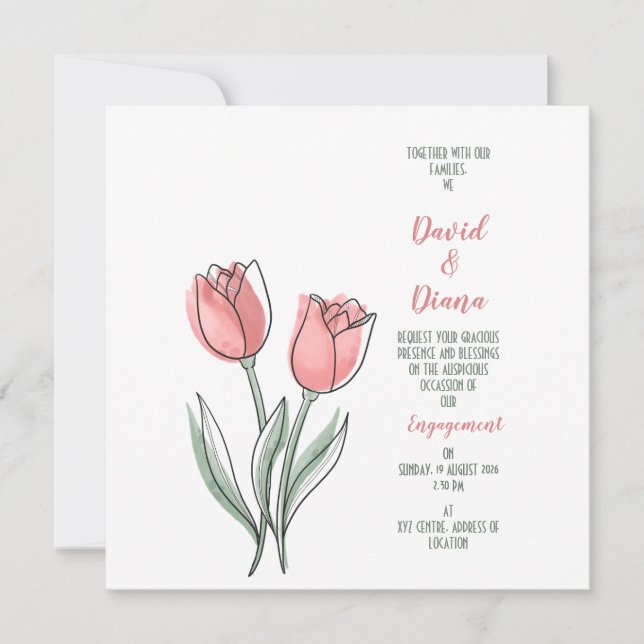 simple orange Wedding invitation (Framsida)