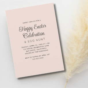 Simple Påsk Brunch Firande & Egg Hunt Party Inbjudningar
