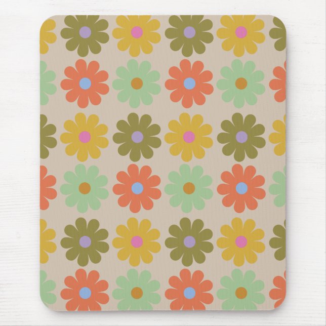 Simple Pastel Vintage Flower Pattern Musmatta (Framsidan)