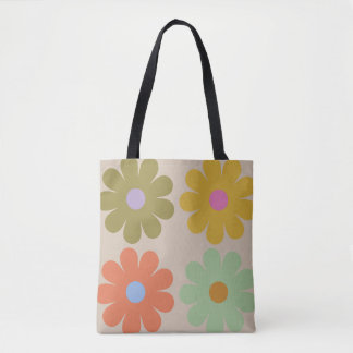 Simple Pastel Vintage Flower Pattern Tygkasse