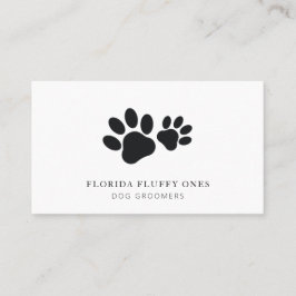 Simple Paw Print Dog Groomer Business Card Visitkort