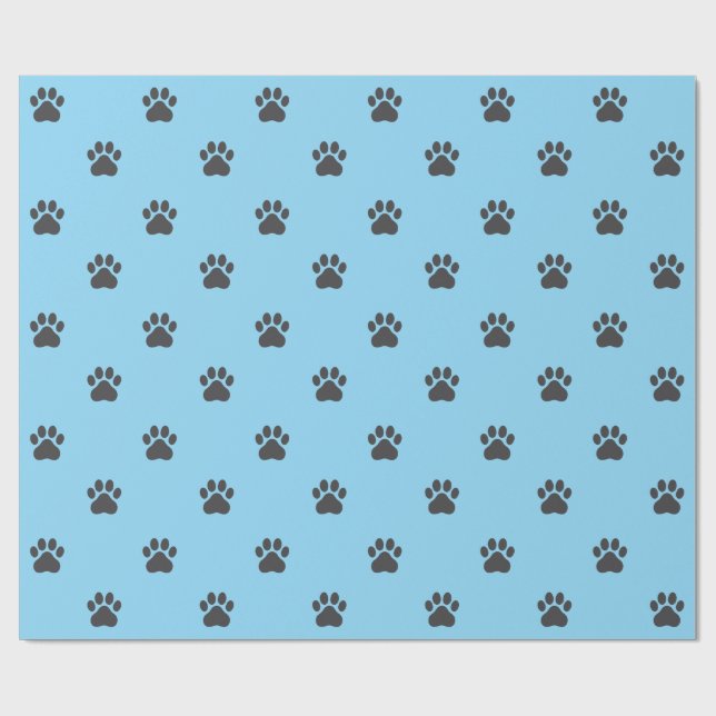 Simple Paw Print Pattern Wrapping Paper Presentpapper (Platt)