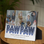 Simple Pawpaw Grandfather Photo<br><div class="desc">Modern bildplack för morfar med tre bilder för dig att ersätta med din egen,  titeln "pawpaw",  en personlig som säger,  och barnbarn namn.</div>