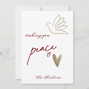 Simple Peace & Kärlek Dove Photo jul Card Julkort