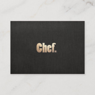 Simple Personal Chef Faux Black Linen och Guld Visitkort