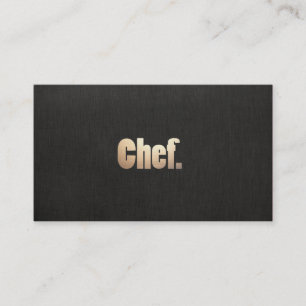 Simple Personal Chef Faux Black Linen och Guld Visitkort
