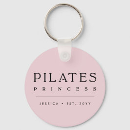 Simple Personalized Blush Pink Pilates Princess Nyckelring