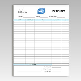 Simple Personalized Logo Business Expenses Notepad Anteckningsblock