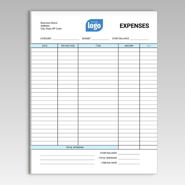 Simple Personalized Logo Business Expenses Notepad Anteckningsblock (Skapare uppladdad)