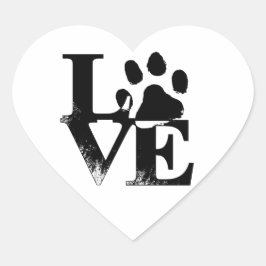 Simple Pet Kärlek Tass Hjärtformat Klistermärke