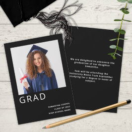 Simple Photo 2022 Studenten Black Meddelande