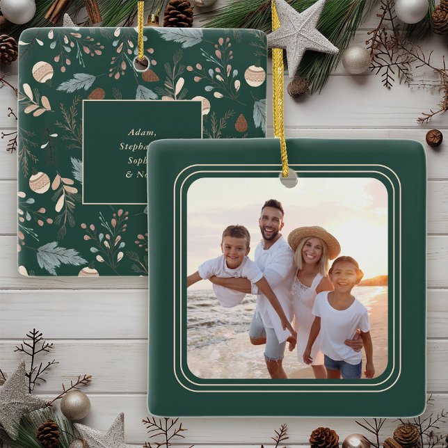 Simple Photo Boho Winter Greenery jul Julgransprydnad Keramik (Skapare uppladdad)