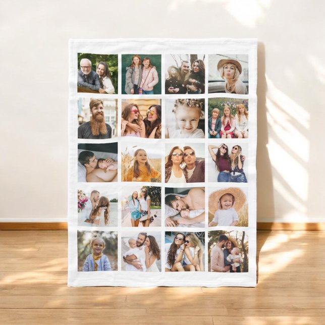 Simple Photo Collage 20 Bild Personlig Fleecefilt (Skapare uppladdad)