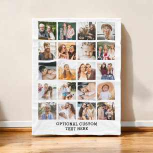 Simple Photo Collage 20 Bild Personlig Fleecefilt