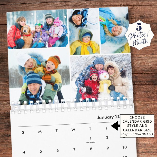 Simple Photo Collage 5 Per Month Kalender (Skapare uppladdad)