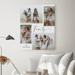Simple Photo Collage Black and White Family<br><div class="desc">Kanvastrycket Faux med enkel Photo Collage Black and White Family. Klicka på redigeringsknappen om du vill anpassa med foton och text.</div>