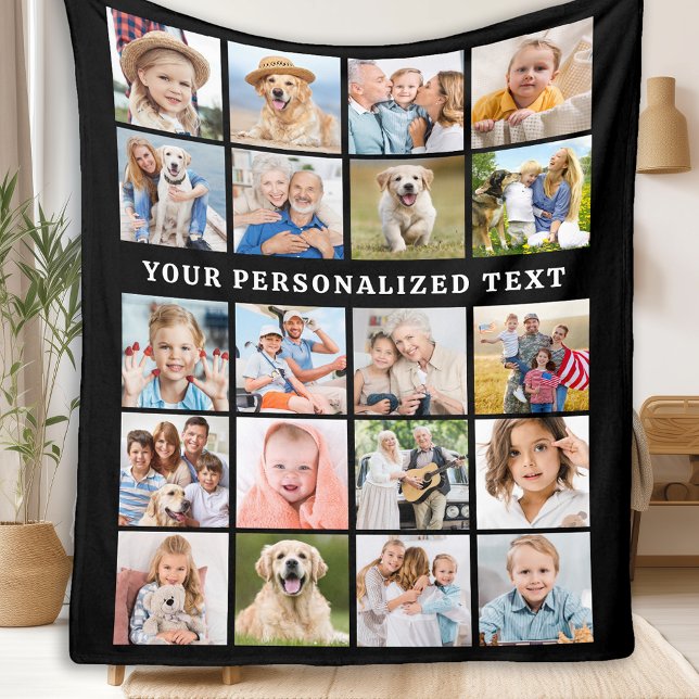 Simple Photo Collage Customized Cute 20 Bild Fleecefilt (Skapare uppladdad)