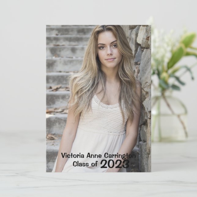 Simple Photo Collage Grad Namn Studenten Meddelande (Stående Fram)