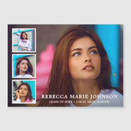 Simple Photo Collage Modern Studenten Magnetisk Inbjudningskort