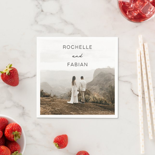 Simple Photo Elegant bröllop Pappersservett (Insitu)