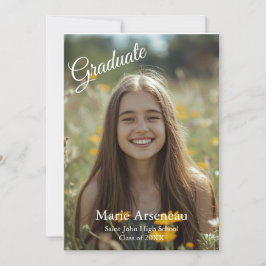  Simple Photo 'Graduate Announcement' Personalize Julkort