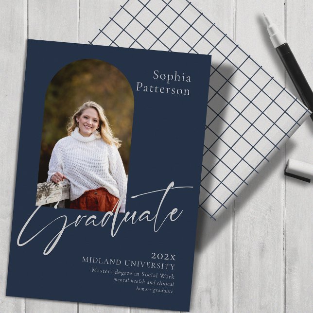 Simple Photo Navy Grått College Meddelande (Skapare uppladdad)