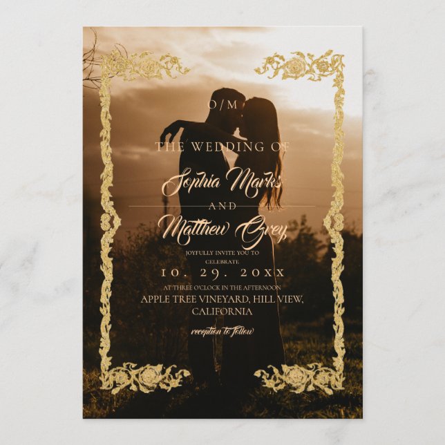 Simple Photo Overlay Wedding Inbjudningar (Framsida)
