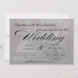 Simple Photo Wedding Invitation White & Black Inbjudningar